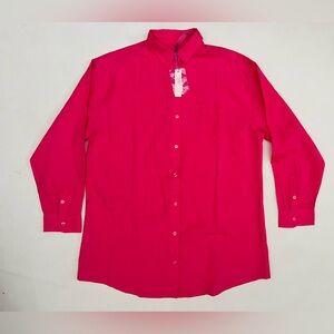 NWT Victoria’s Secret Linen Swim Coverup Button Up Boyfriend Shirt Dress pink S